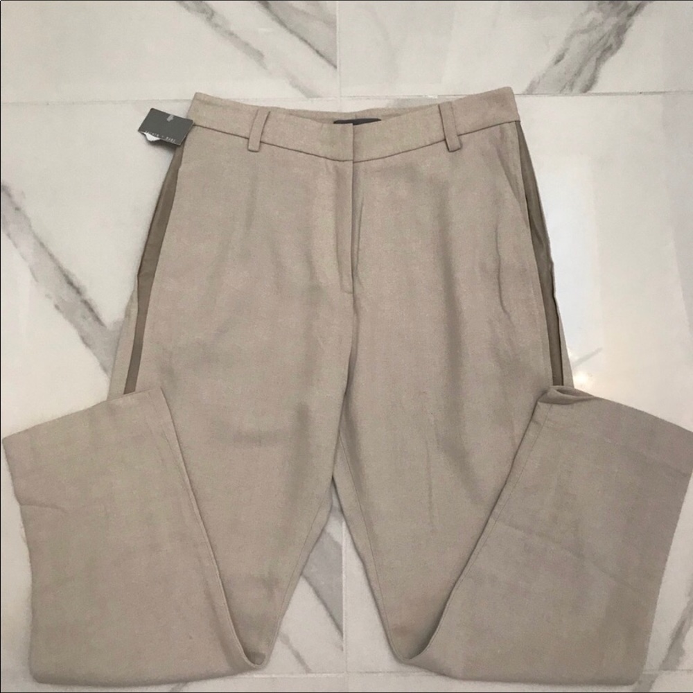 Sachin + Babi Linen Trousers/ Crops with Leather